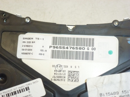 Tachometr Peugeot 307 186 tisíc km 9655476580G00
